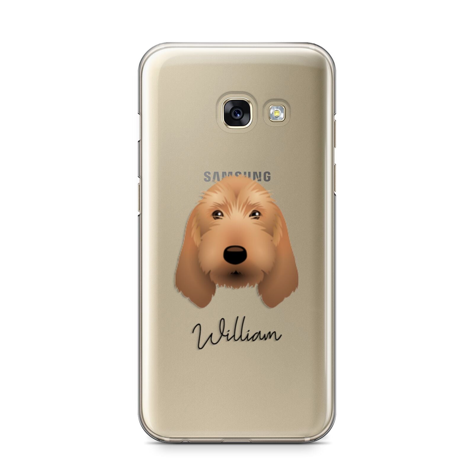 Basset Fauve De Bretagne Personalised Samsung Galaxy A3 2017 Case on gold phone
