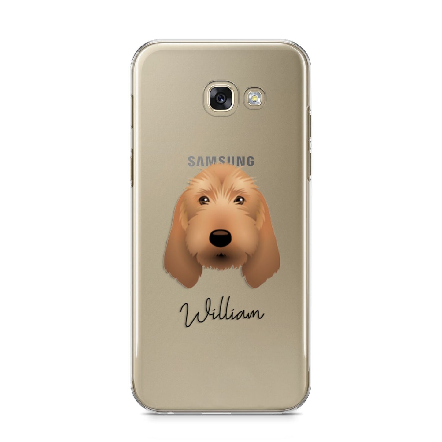 Basset Fauve De Bretagne Personalised Samsung Galaxy A5 2017 Case on gold phone