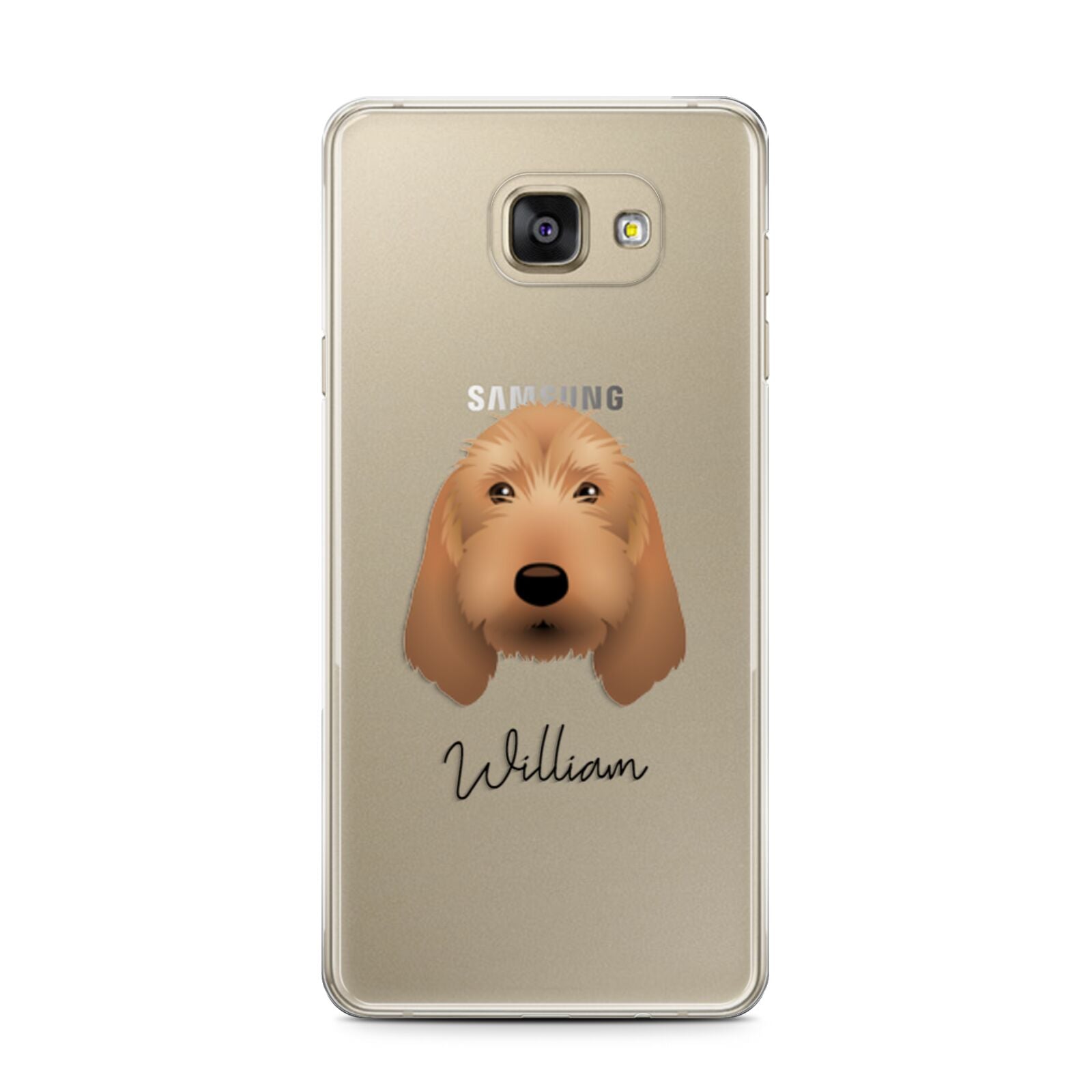 Basset Fauve De Bretagne Personalised Samsung Galaxy A7 2016 Case on gold phone