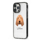 Basset Fauve De Bretagne Personalised iPhone 13 Pro Max Black Impact Case Side Angle on Silver phone