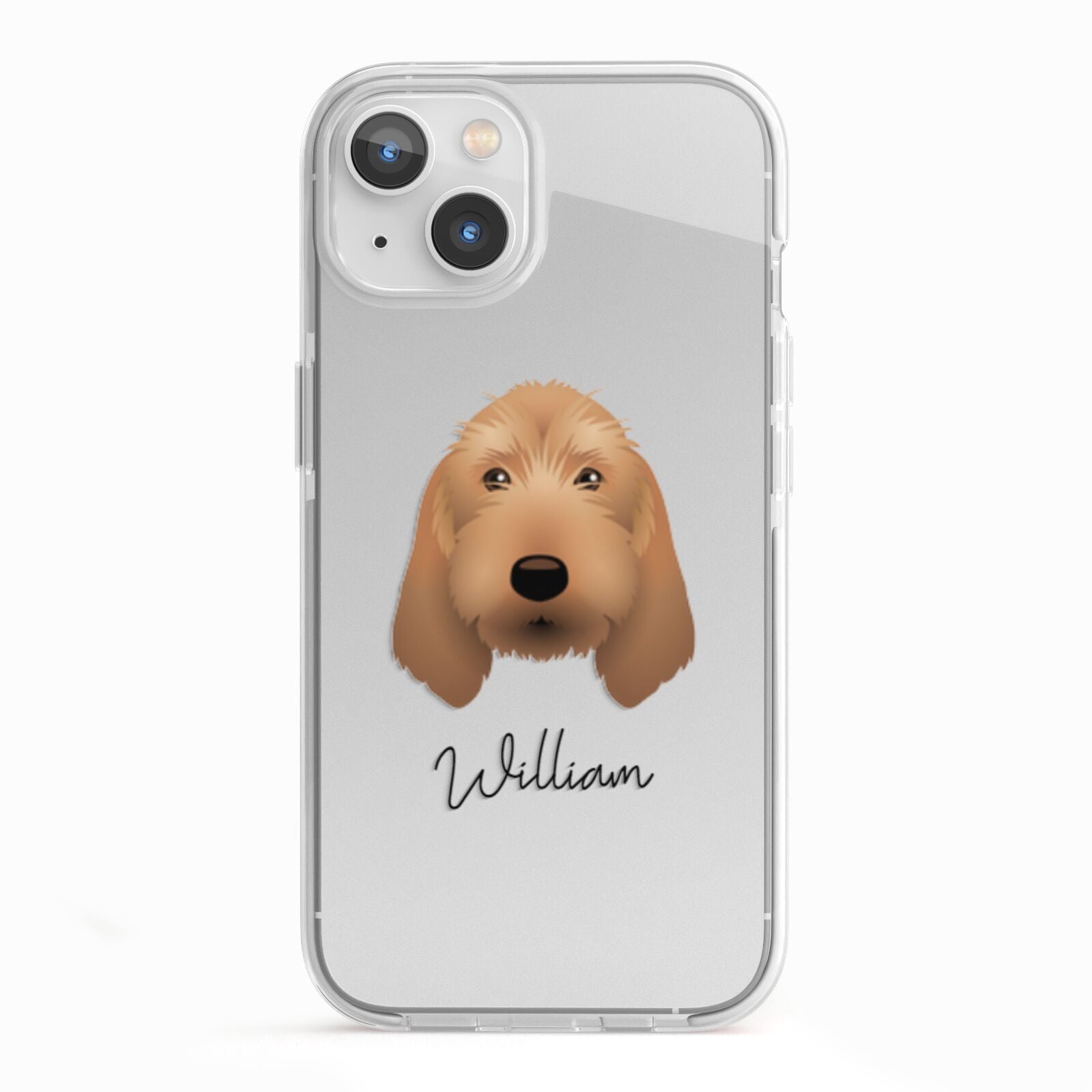 Basset Fauve De Bretagne Personalised iPhone 13 TPU Impact Case with White Edges