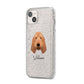 Basset Fauve De Bretagne Personalised iPhone 14 Plus Glitter Tough Case Starlight Angled Image