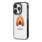 Basset Fauve De Bretagne Personalised iPhone 14 Pro Black Impact Case Side Angle on Silver phone