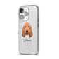 Basset Fauve De Bretagne Personalised iPhone 14 Pro Glitter Tough Case Silver Angled Image