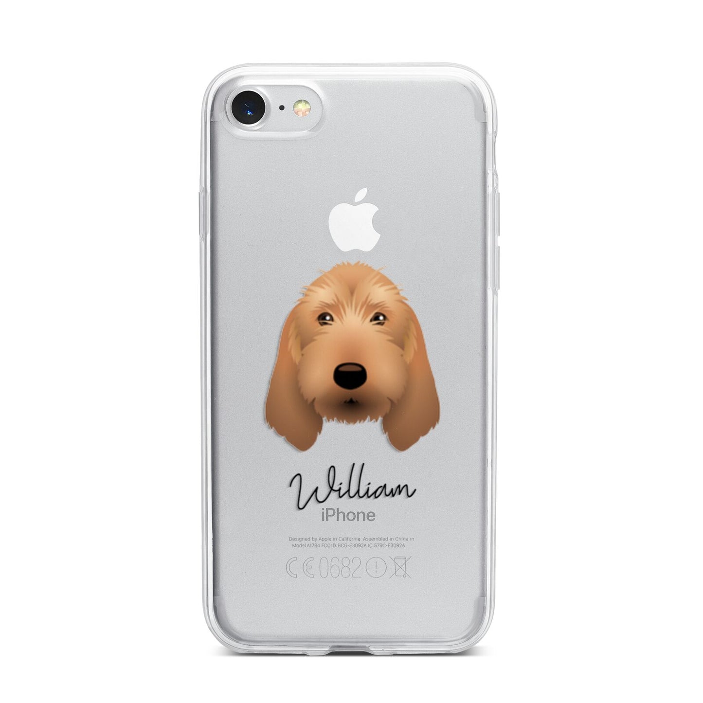 Basset Fauve De Bretagne Personalised iPhone 7 Bumper Case on Silver iPhone