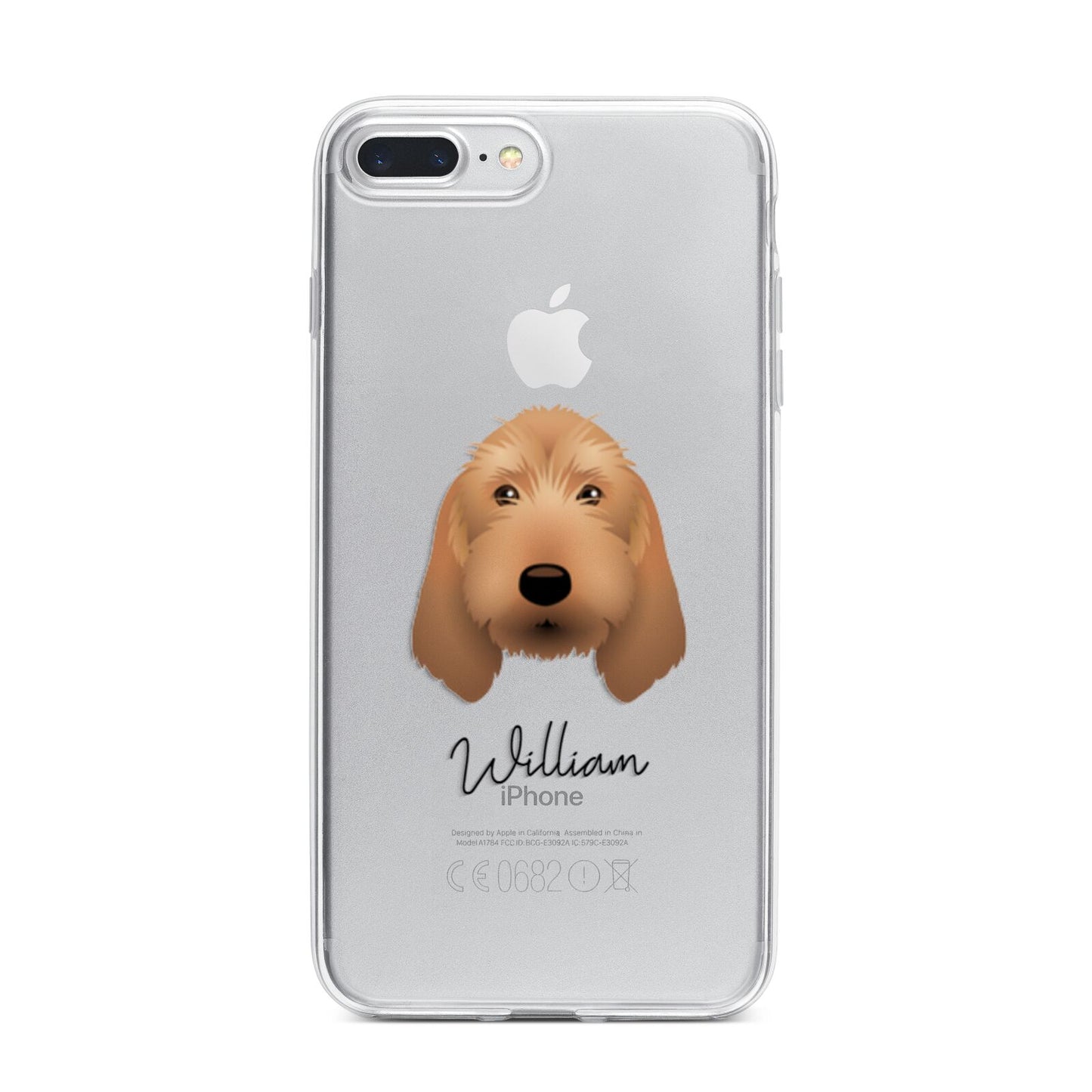 Basset Fauve De Bretagne Personalised iPhone 7 Plus Bumper Case on Silver iPhone