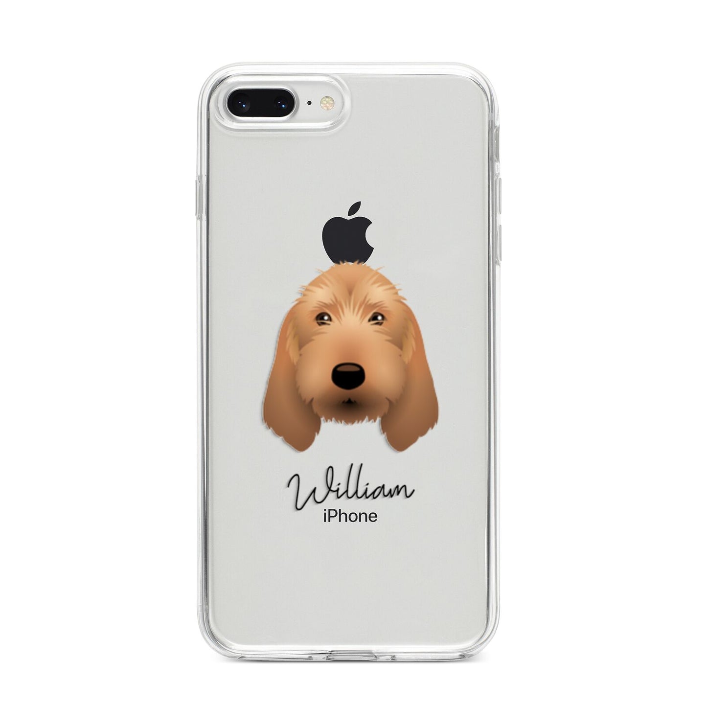Basset Fauve De Bretagne Personalised iPhone 8 Plus Bumper Case on Silver iPhone