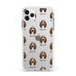 Basset Hound Icon with Name Apple iPhone 11 Pro Max in Silver with White Impact Case