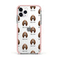 Basset Hound Icon with Name Apple iPhone 11 Pro in Silver with Pink Impact Case