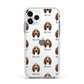Basset Hound Icon with Name Apple iPhone 11 Pro in Silver with White Impact Case