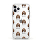 Basset Hound Icon with Name Apple iPhone 11 Pro in Silver with White Impact Case