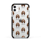Basset Hound Icon with Name Apple iPhone 11 in White with Black Impact Case