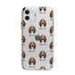 Basset Hound Icon with Name Apple iPhone 11 in White with Bumper Case