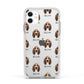 Basset Hound Icon with Name Apple iPhone 11 in White with White Impact Case