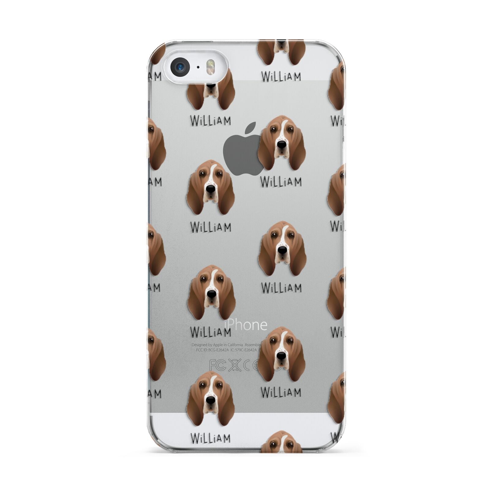 Basset Hound Icon with Name Apple iPhone 5 Case
