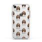 Basset Hound Icon with Name Apple iPhone XR Impact Case White Edge on Silver Phone