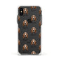 Basset Hound Icon with Name Apple iPhone Xs Impact Case White Edge on Black Phone