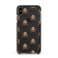 Basset Hound Icon with Name Apple iPhone Xs Max Impact Case Black Edge on Black Phone