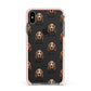 Basset Hound Icon with Name Apple iPhone Xs Max Impact Case Pink Edge on Black Phone