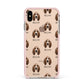 Basset Hound Icon with Name Apple iPhone Xs Max Impact Case Pink Edge on Gold Phone