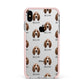 Basset Hound Icon with Name Apple iPhone Xs Max Impact Case Pink Edge on Silver Phone