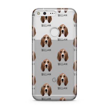 Basset Hound Icon with Name Google Pixel Case