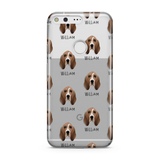 Basset Hound Icon with Name Google Pixel Case
