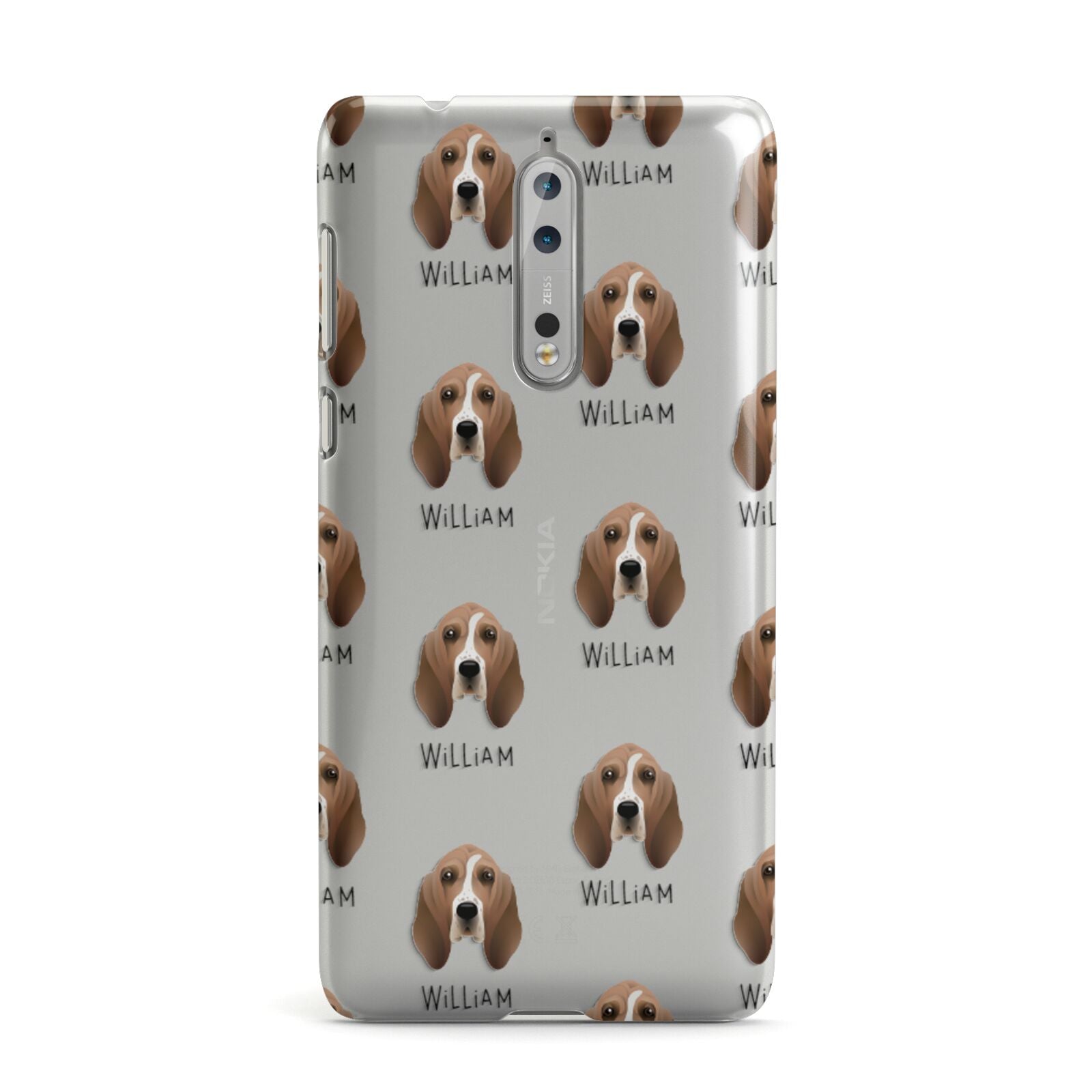 Basset Hound Icon with Name Nokia Case