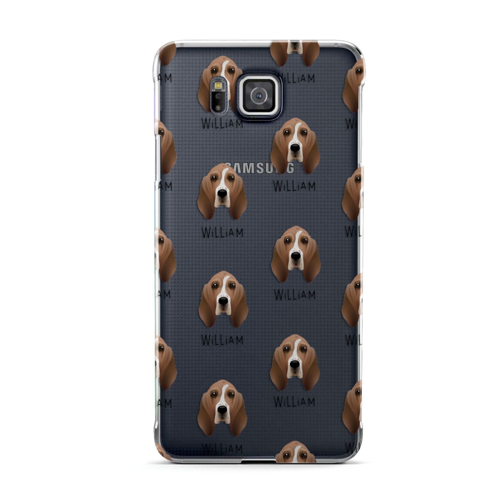 Basset Hound Icon with Name Samsung Galaxy Alpha Case