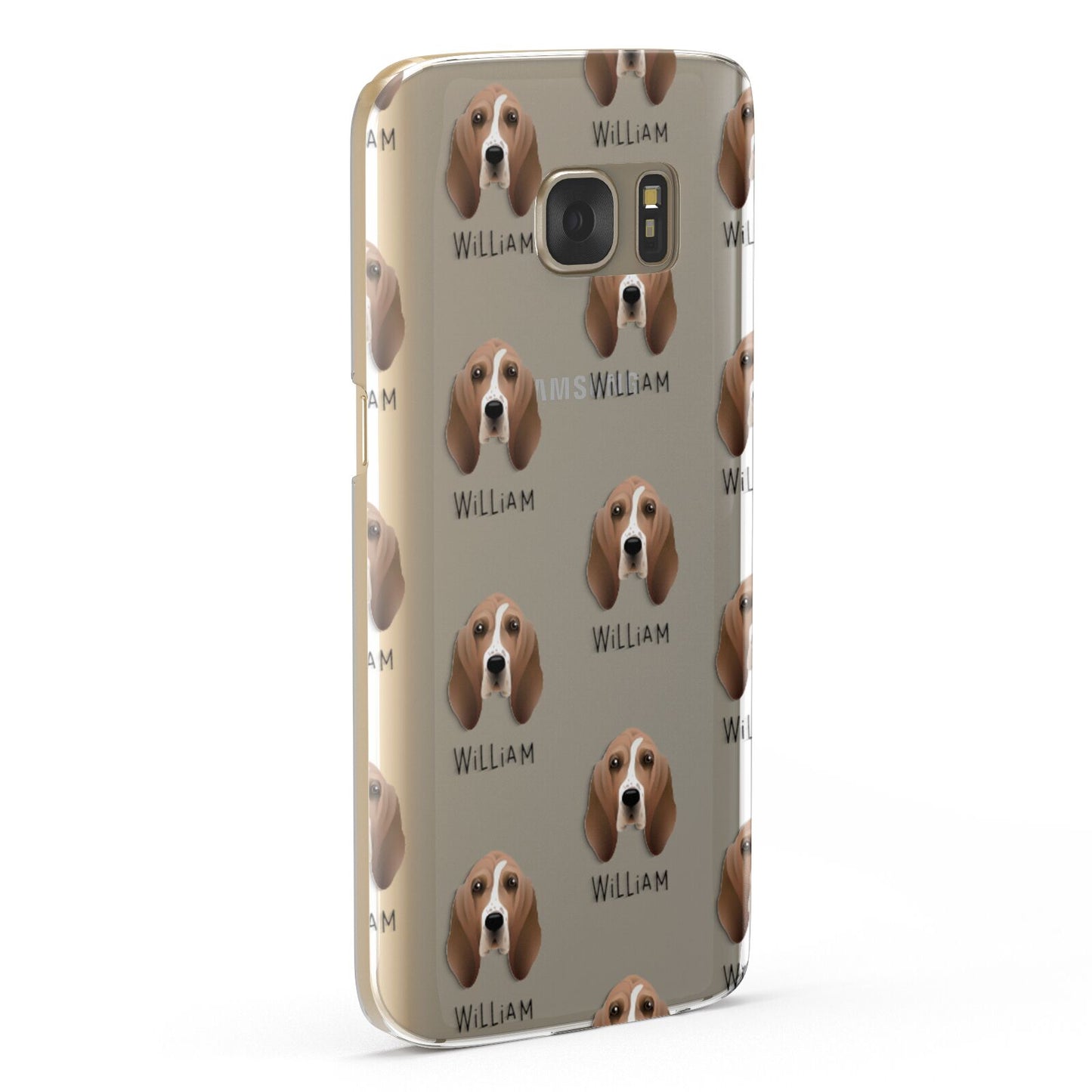 Basset Hound Icon with Name Samsung Galaxy Case Fourty Five Degrees
