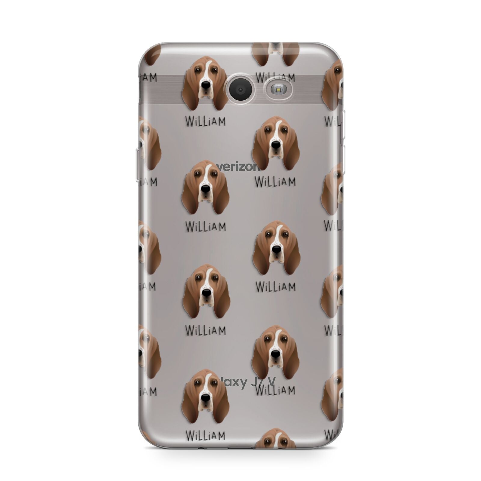 Basset Hound Icon with Name Samsung Galaxy J7 2017 Case