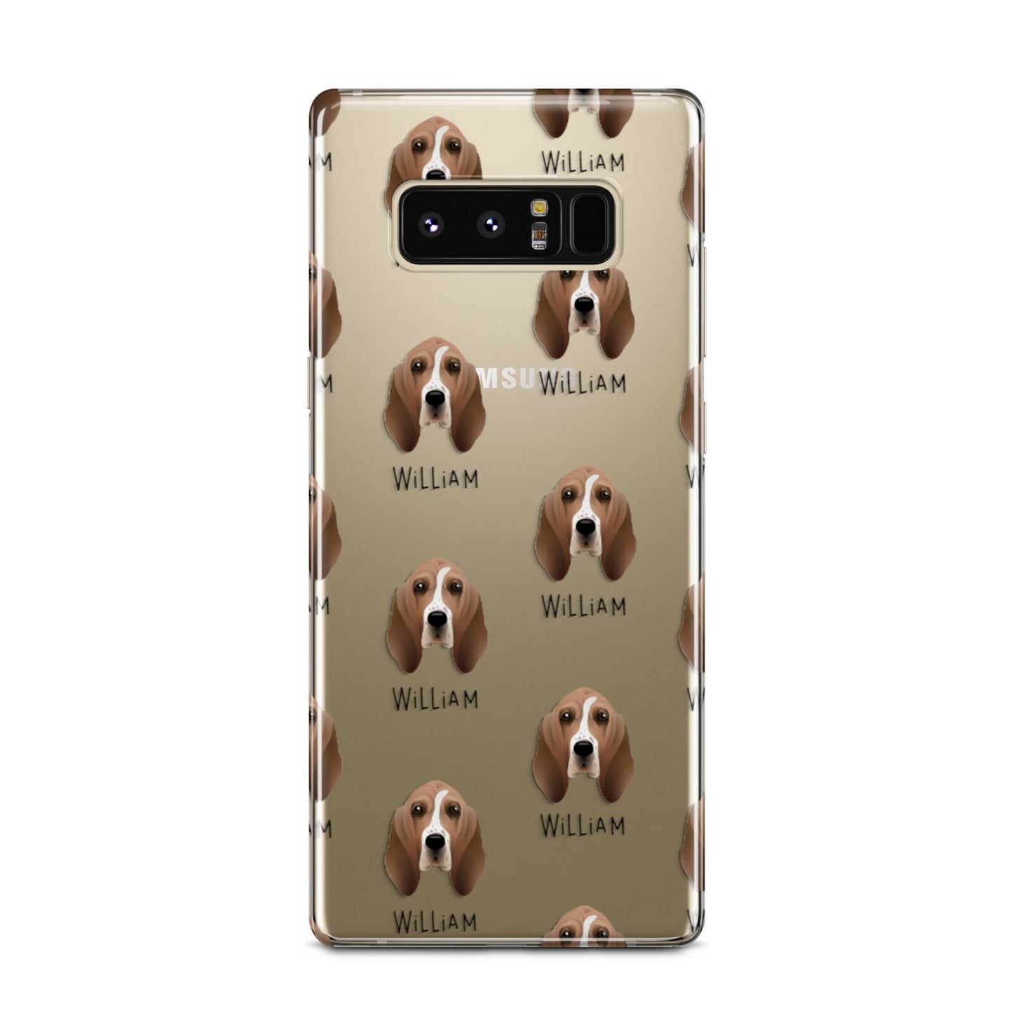 Basset Hound Icon with Name Samsung Galaxy Note 8 Case