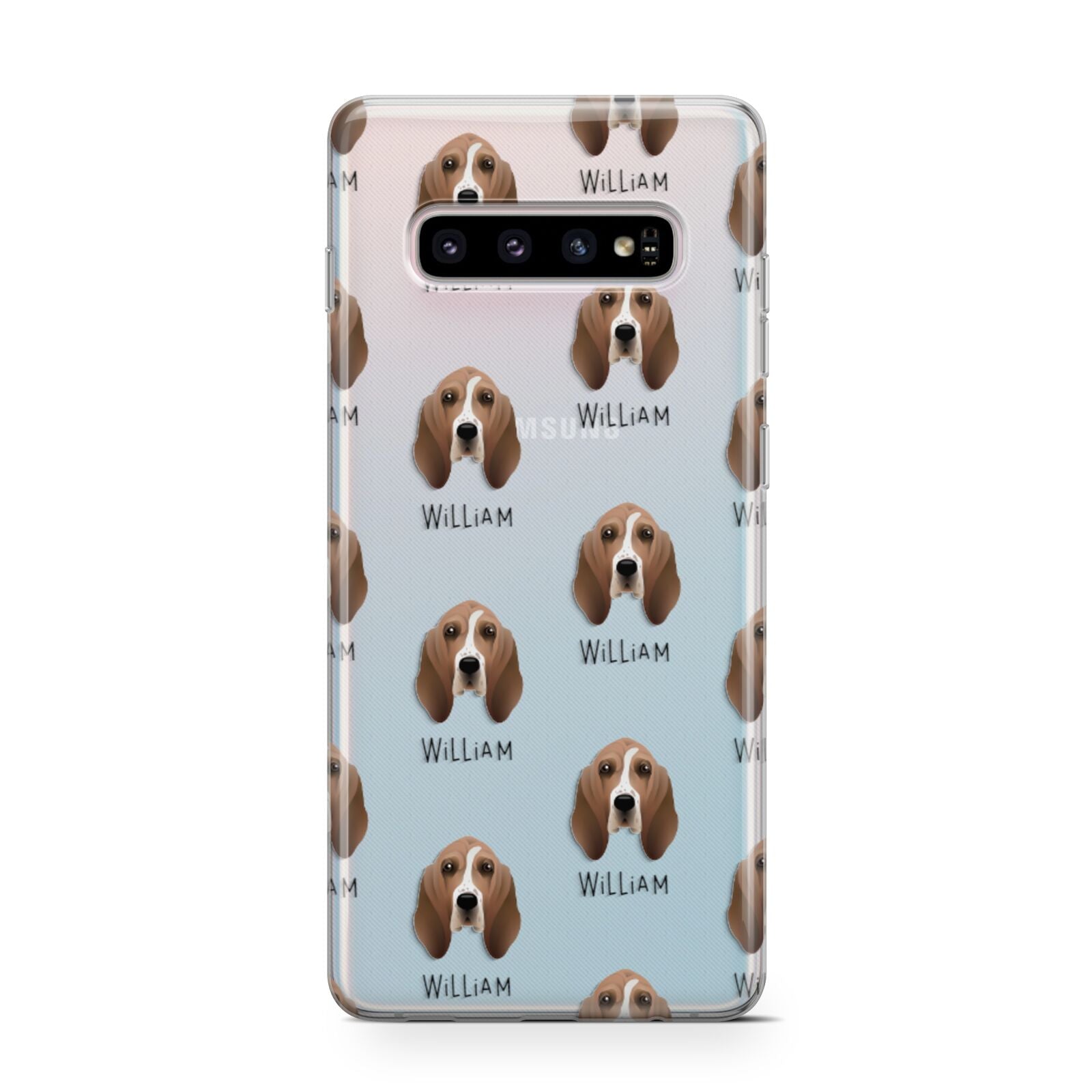 Basset Hound Icon with Name Samsung Galaxy S10 Case