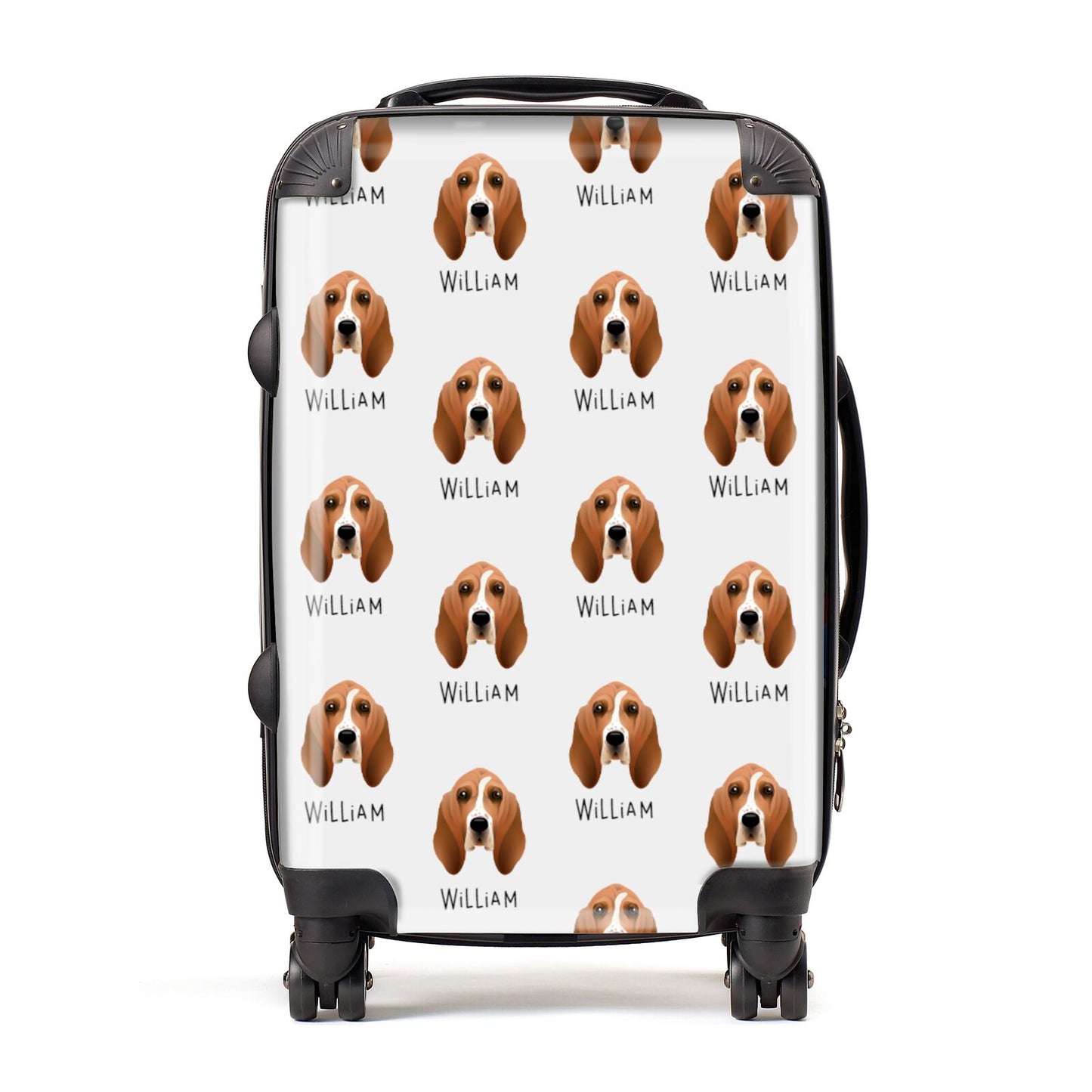 Basset Hound Icon with Name Suitcase