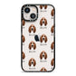 Basset Hound Icon with Name iPhone 13 Black Impact Case on Silver phone