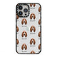 Basset Hound Icon with Name iPhone 13 Pro Max Black Impact Case on Silver phone