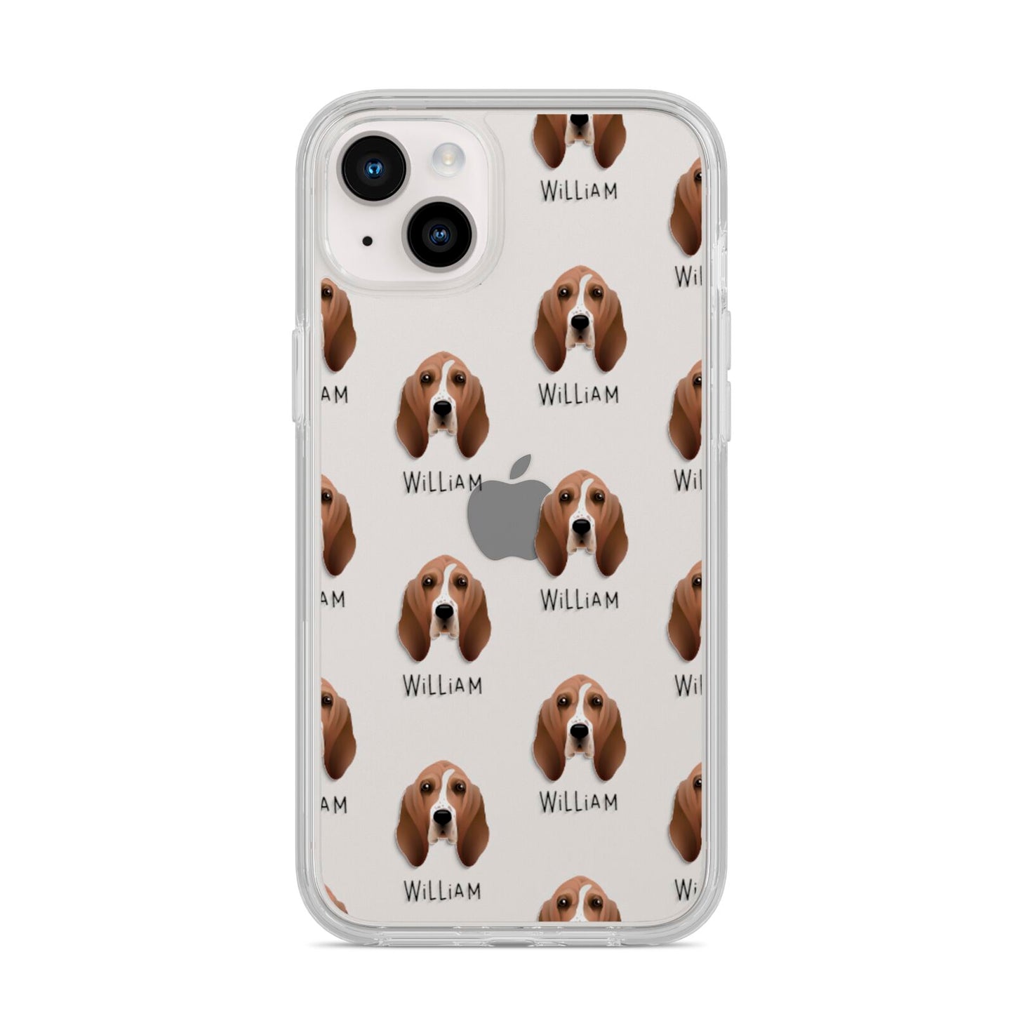 Basset Hound Icon with Name iPhone 14 Plus Clear Tough Case Starlight