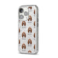 Basset Hound Icon with Name iPhone 14 Pro Glitter Tough Case Silver Angled Image