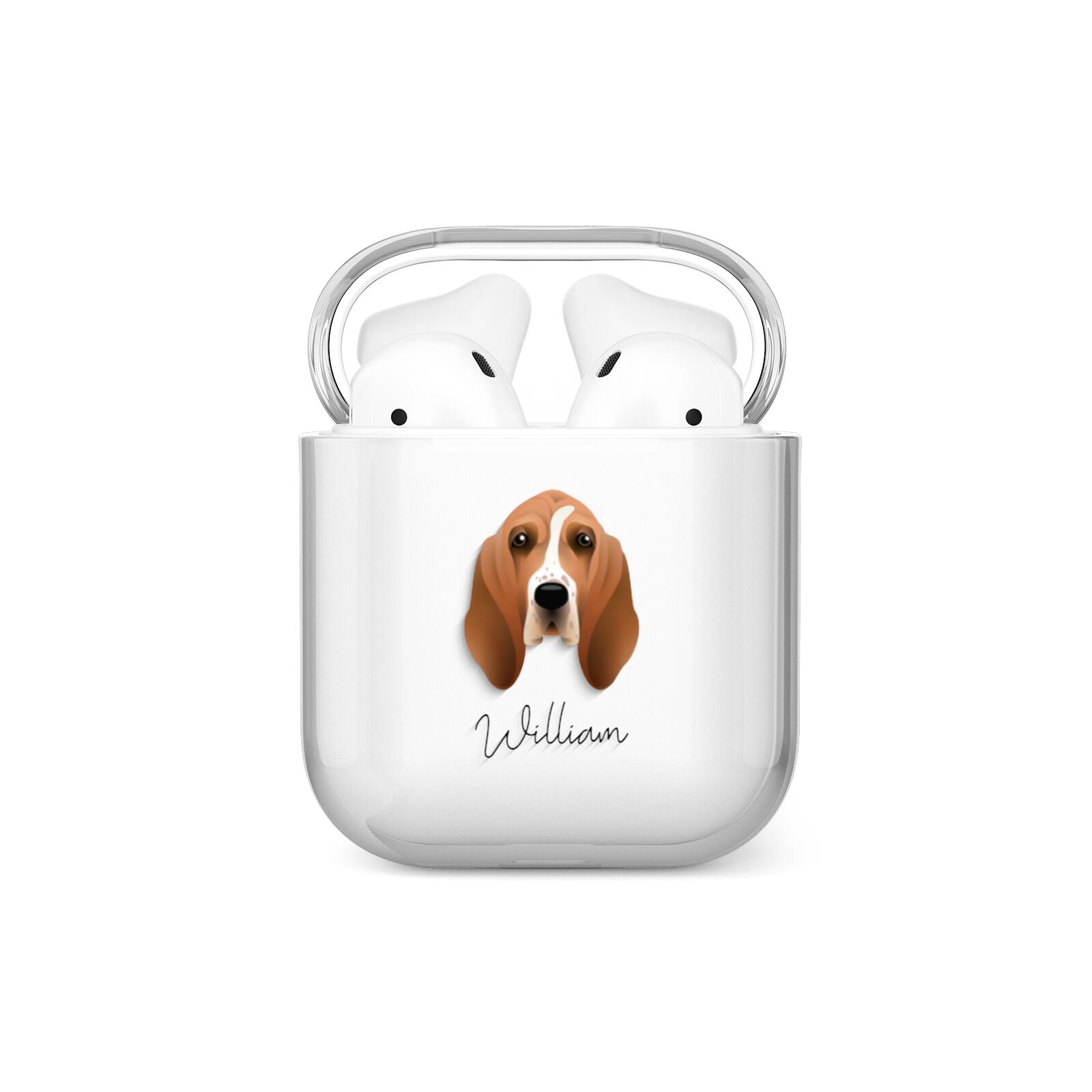 Basset Hound Personalised AirPods Case