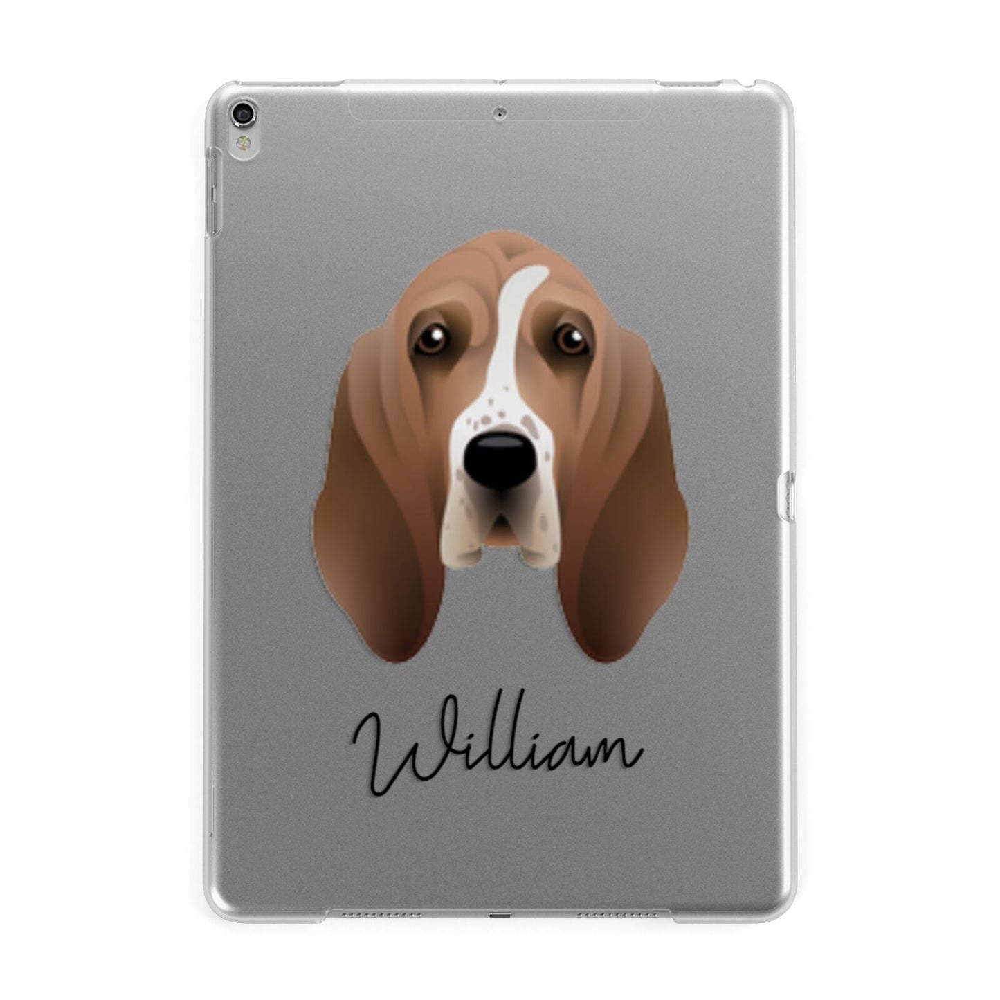 Basset Hound Personalised Apple iPad Silver Case