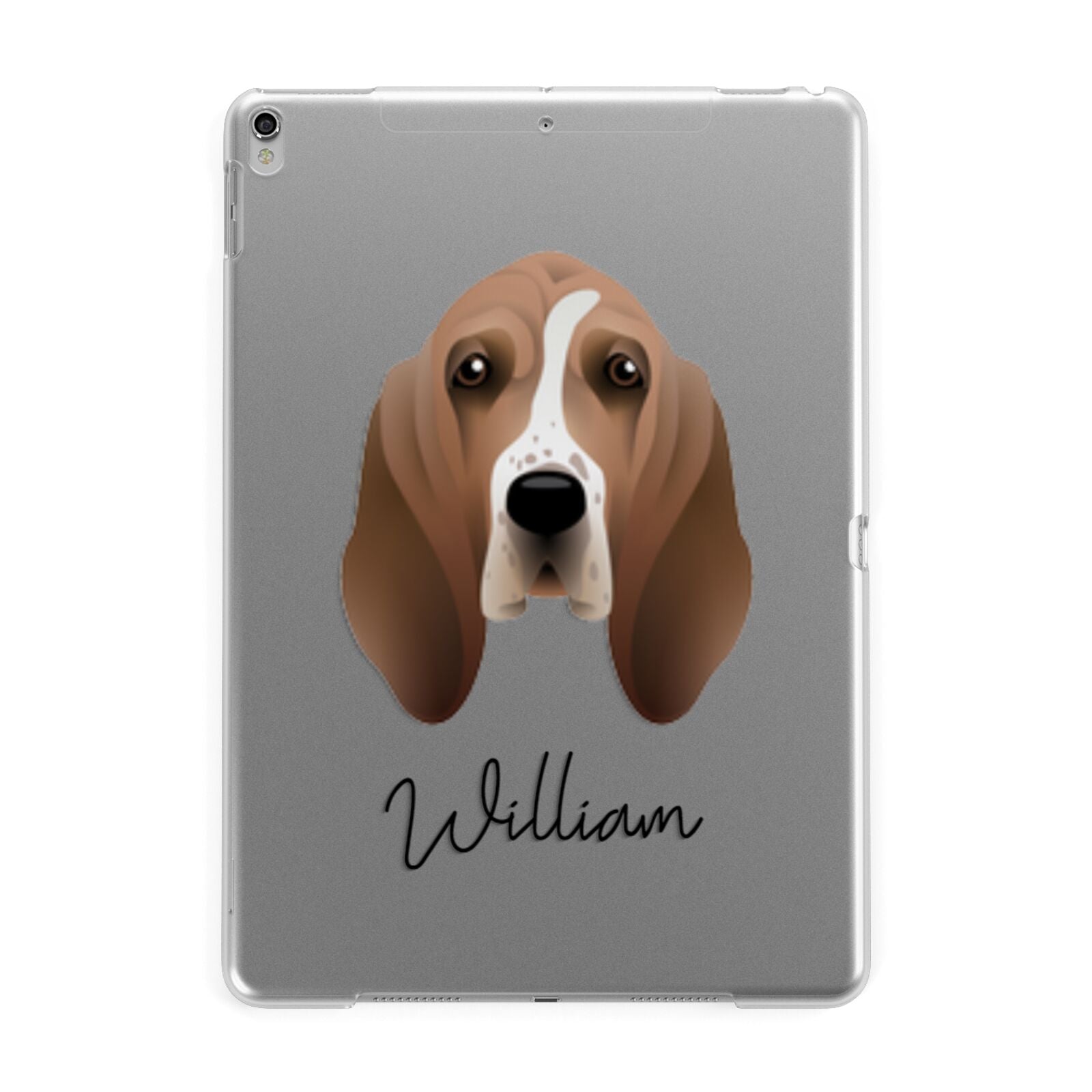 Basset Hound Personalised Apple iPad Silver Case