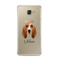 Basset Hound Personalised Samsung Galaxy A3 2016 Case on gold phone