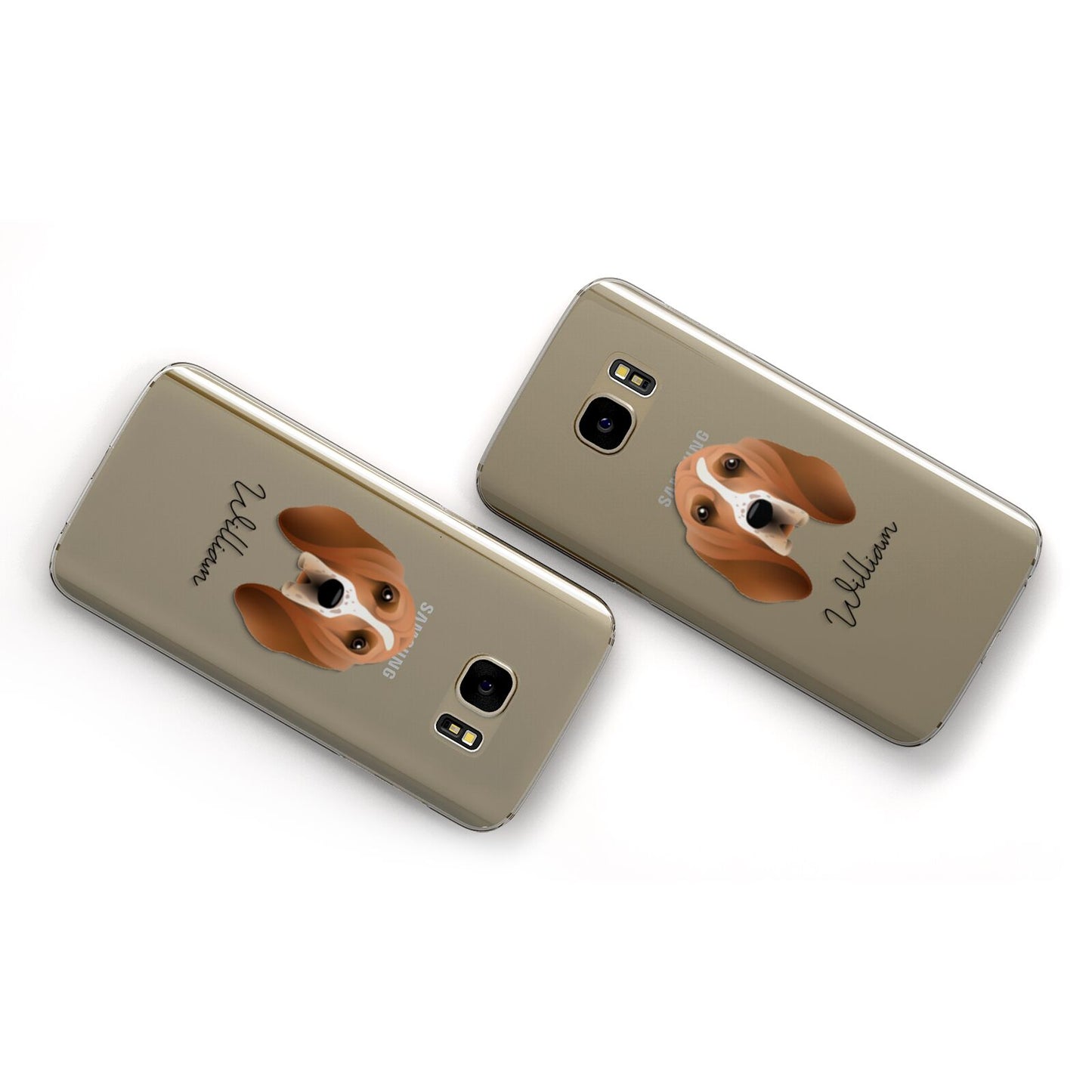 Basset Hound Personalised Samsung Galaxy Case Flat Overview