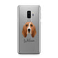 Basset Hound Personalised Samsung Galaxy S9 Plus Case on Silver phone