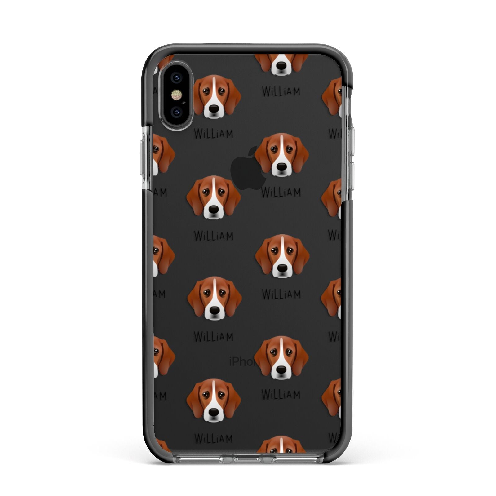 Bassugg Icon with Name Apple iPhone Xs Max Impact Case Black Edge on Black Phone