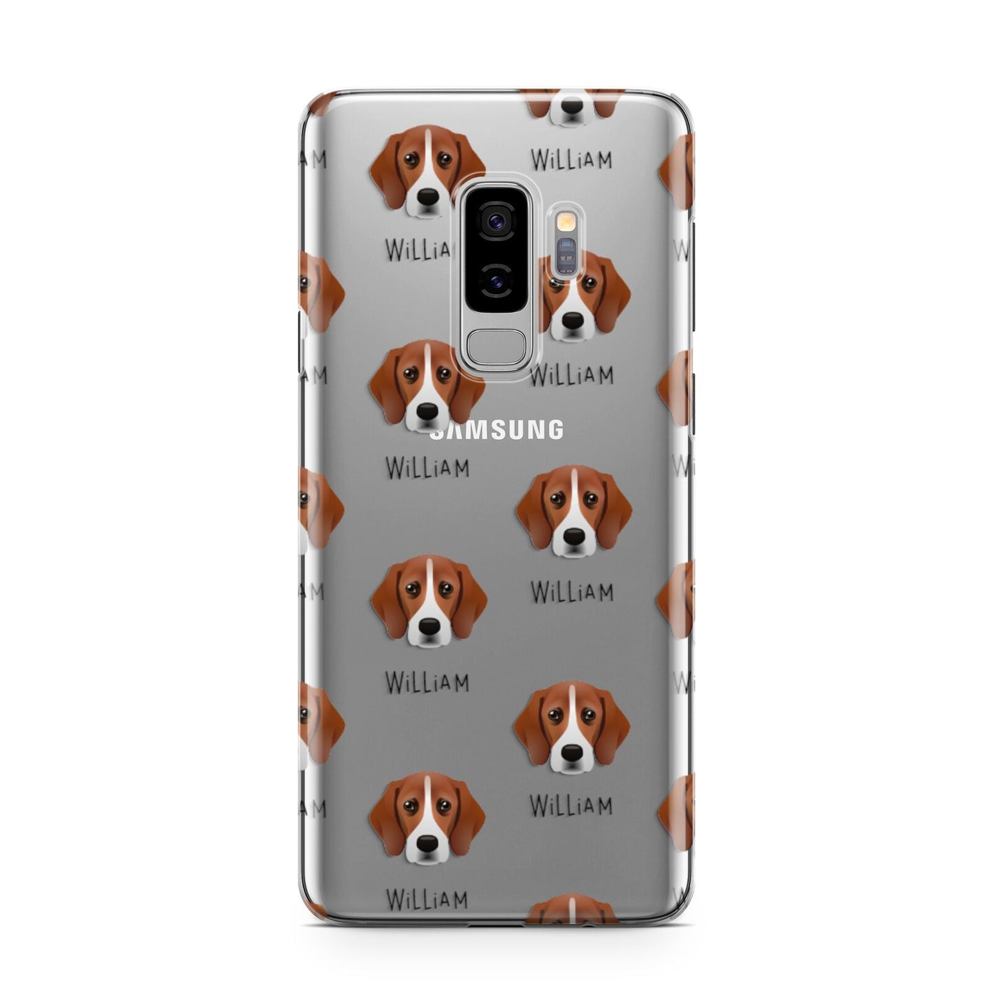 Bassugg Icon with Name Samsung Galaxy S9 Plus Case on Silver phone