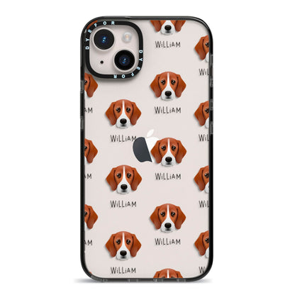 Bassugg Icon with Name iPhone 14 Plus Black Impact Case on Silver phone