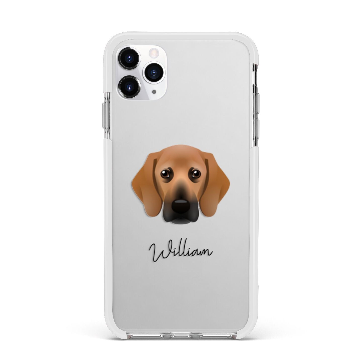 Bassugg Personalised Apple iPhone 11 Pro Max in Silver with White Impact Case