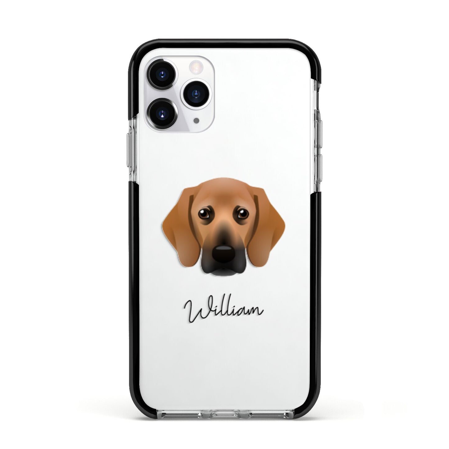 Bassugg Personalised Apple iPhone 11 Pro in Silver with Black Impact Case