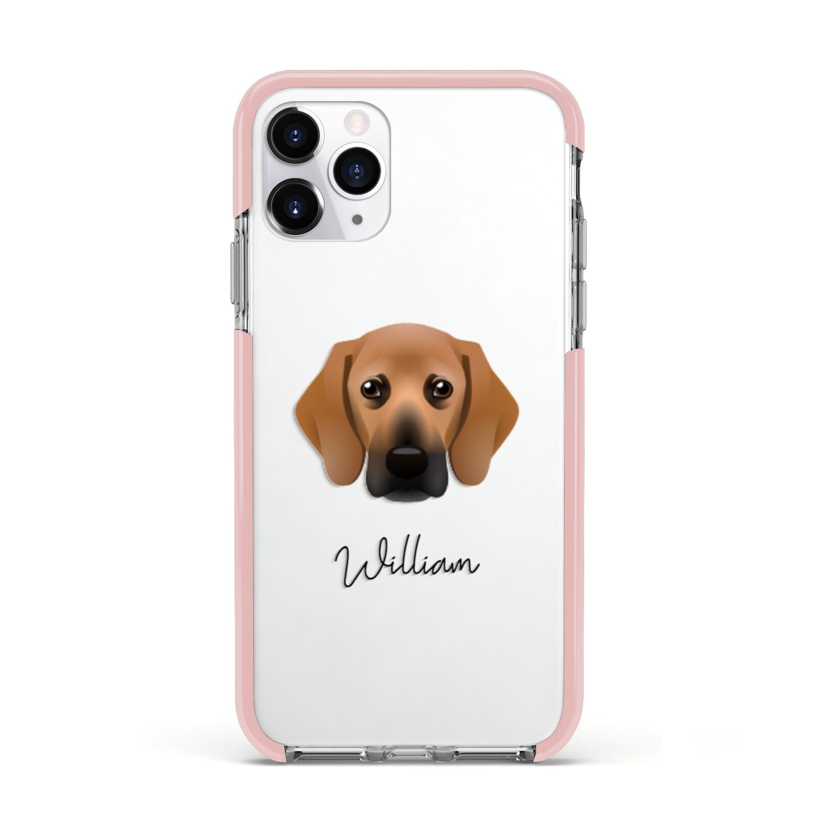 Bassugg Personalised Apple iPhone 11 Pro in Silver with Pink Impact Case
